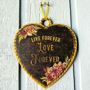 Michael's Halloween Wicked Garden Heart Gothic Live Forever Love Wall Art Plaque